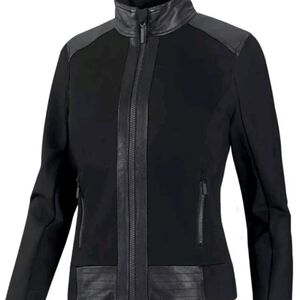 Harley-Davidson Womens-Small Black Leather & Compression Knit Jacket